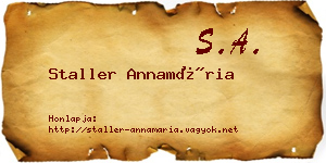Staller Annamária névjegykártya